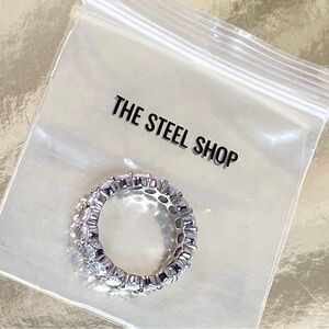 Oval Stainless Steel Eternity Band